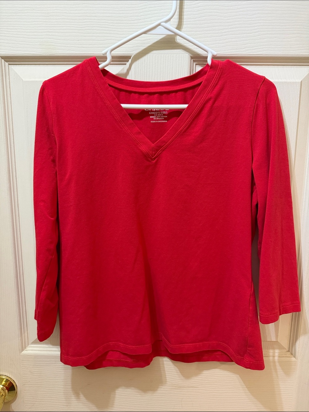 Lot of two red Chico's shirts
